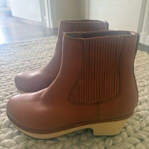Brown Leather Frye Millie Platform Boots